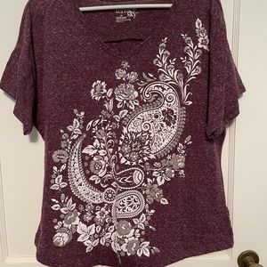 Purple marbles womens top
